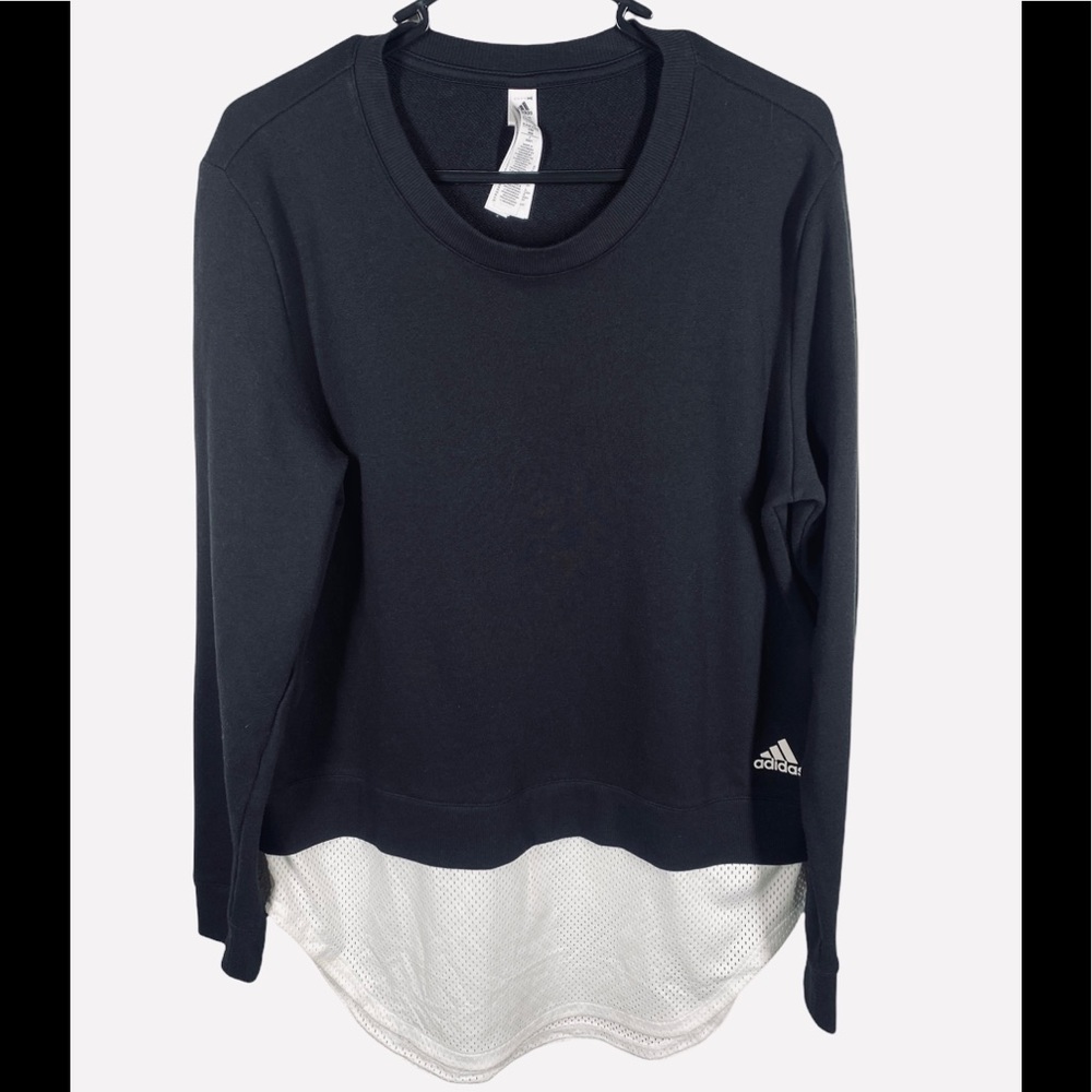 Women’s Adidas Pullover Sweater Black/White Medium